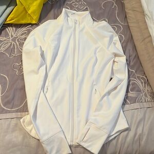 White yogalicious zip up size small never worn